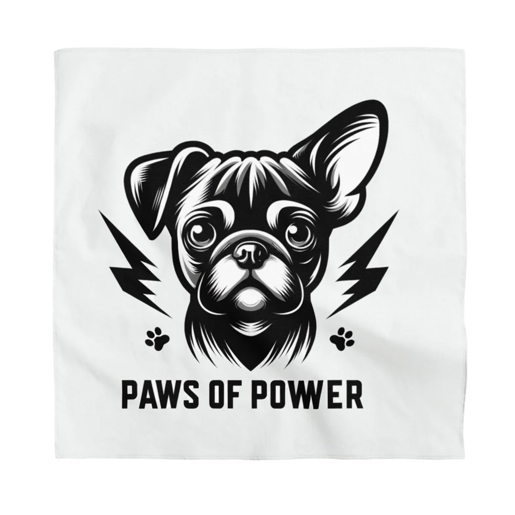 Urban pawsのパグチワワ「Paws of Power」 バンダナ