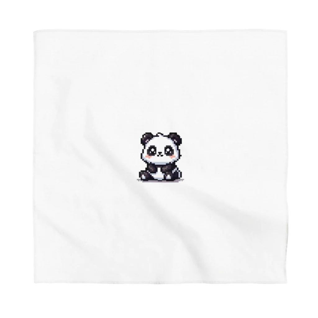 ぺけぽんオリジナルグッズのドット絵じっとしているパンダくん Bandana