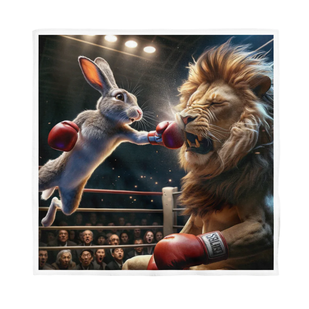 Laugh-Tのウサギとライオンのボクシング Bandana