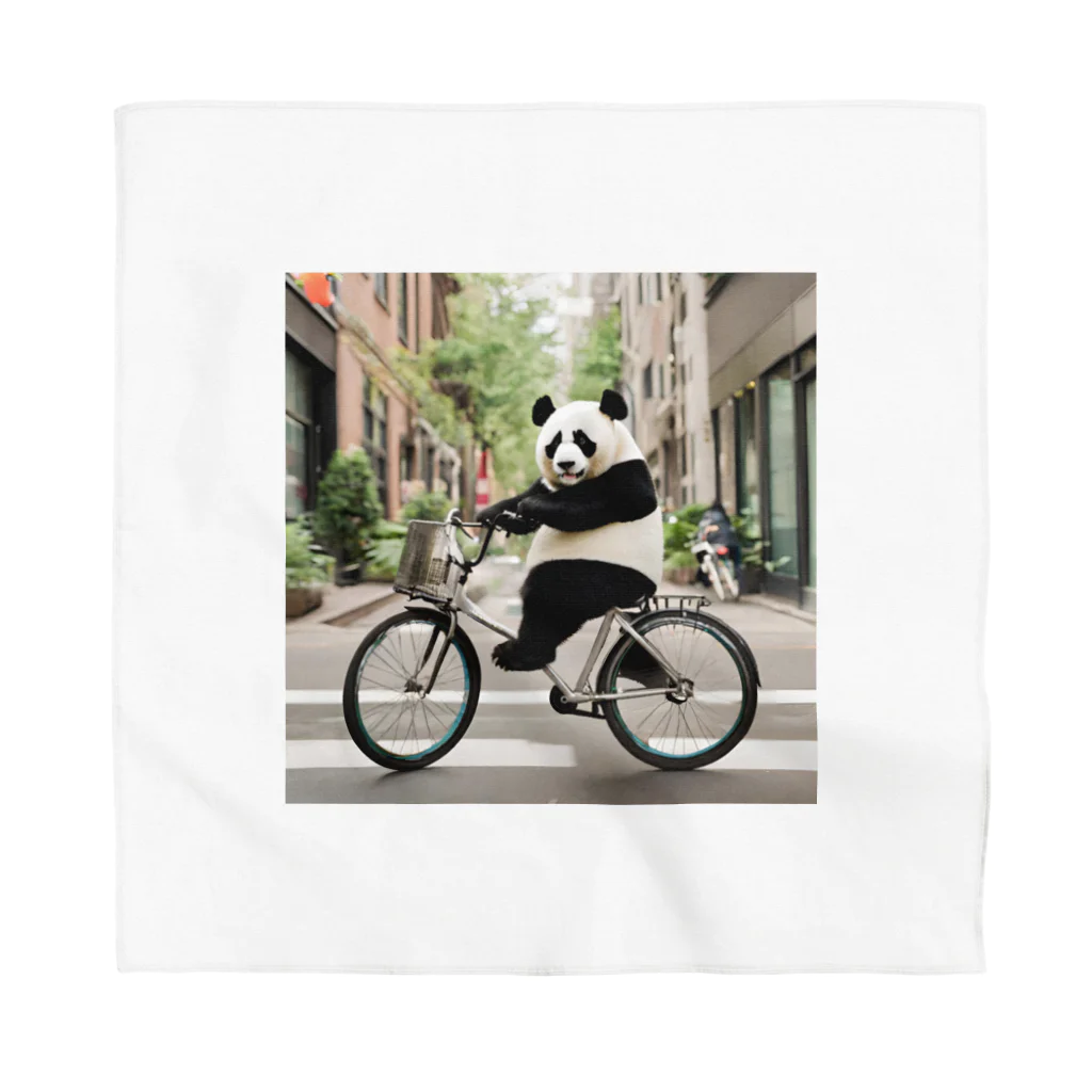 junpeiganba07の街の中を自転車で走るパンダ Bandana