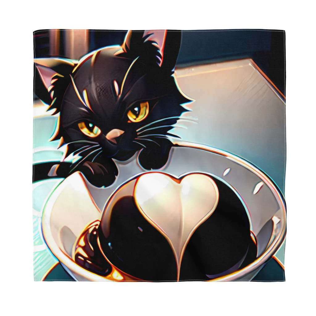 黒猫と珈琲のバレンタインに黒猫のチョコレートボムはいかが？ Bandana