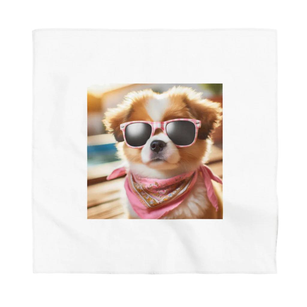 AQUAMETAVERSEのサングラスをかけた、かわいい犬 Marsa 106 Bandana