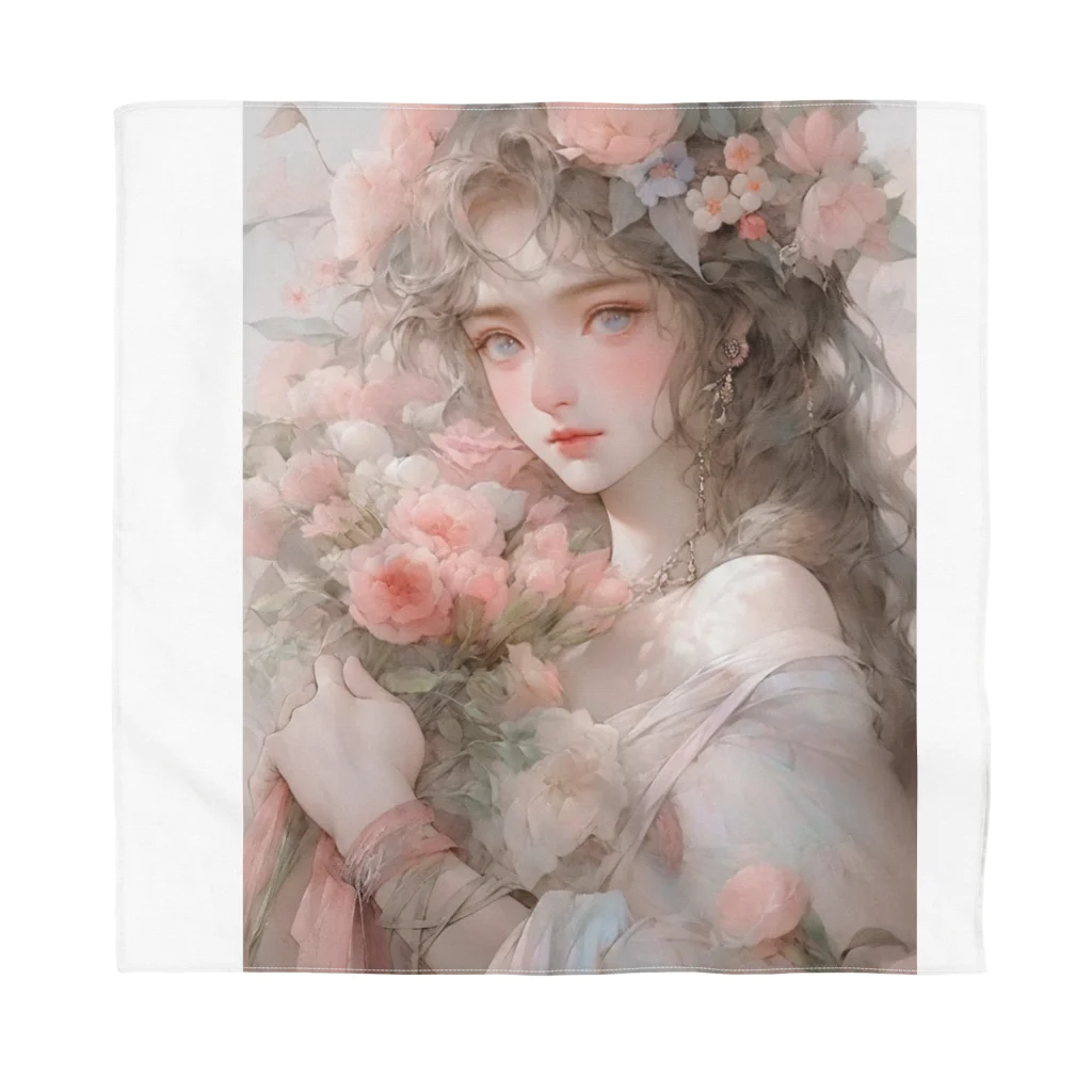 AQUAMETAVERSEのバラの花束と女性　なでしこ1478 Bandana