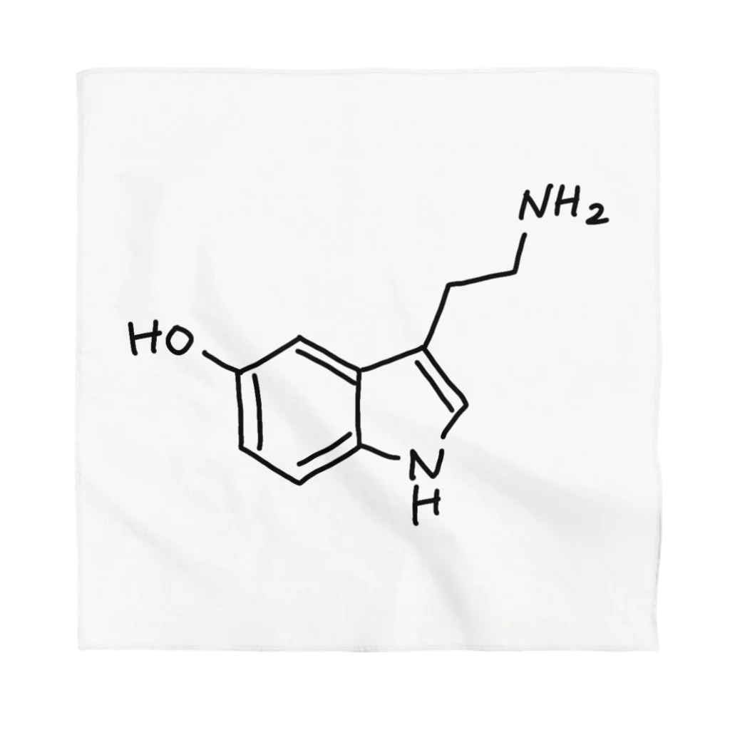 シンプルなケミカルたち。の精神安定 セロトニン（ブラック）Serotonin（Black） バンダナ