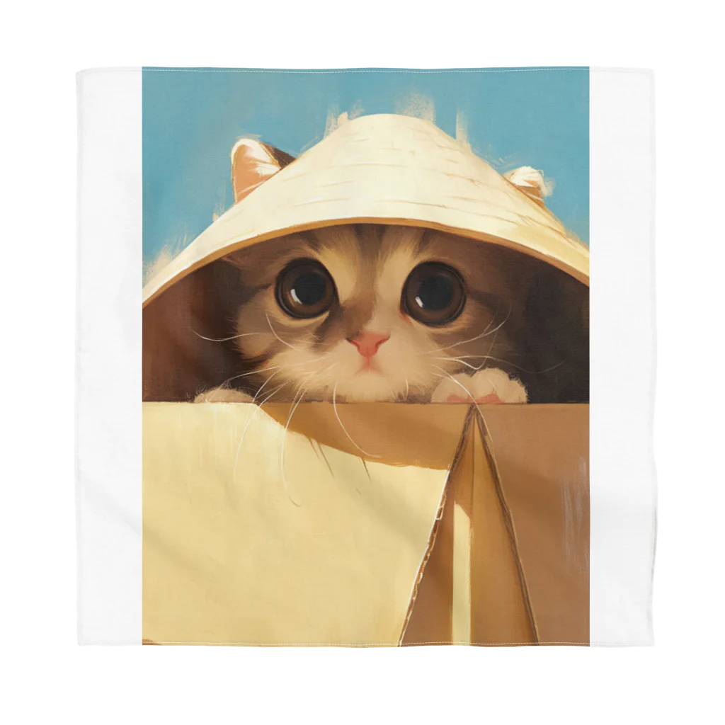 AQUAMETAVERSEの箱からのぞいている子猫　ラフルール　1859 Bandana