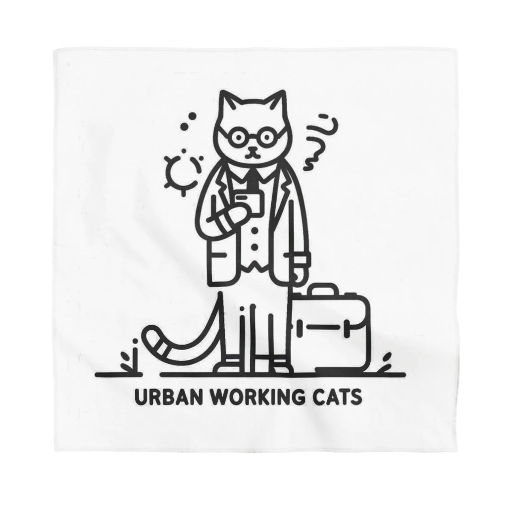 "Urban working cats"の都会で働く猫 バンダナ