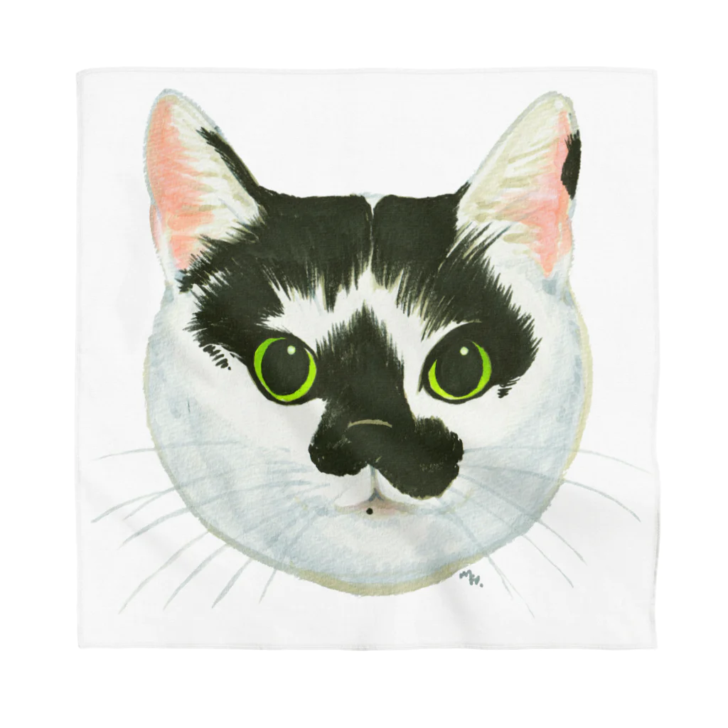 segasworksのねこさんのお顔（白黒ねこ） Bandana