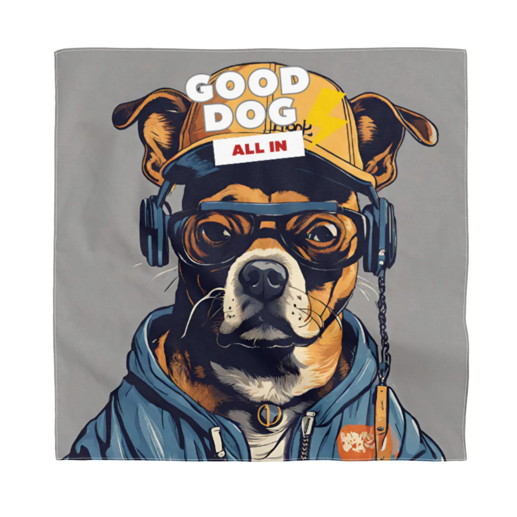 reon-5のちょっとストリート感のある犬のデザインです。 Bandana