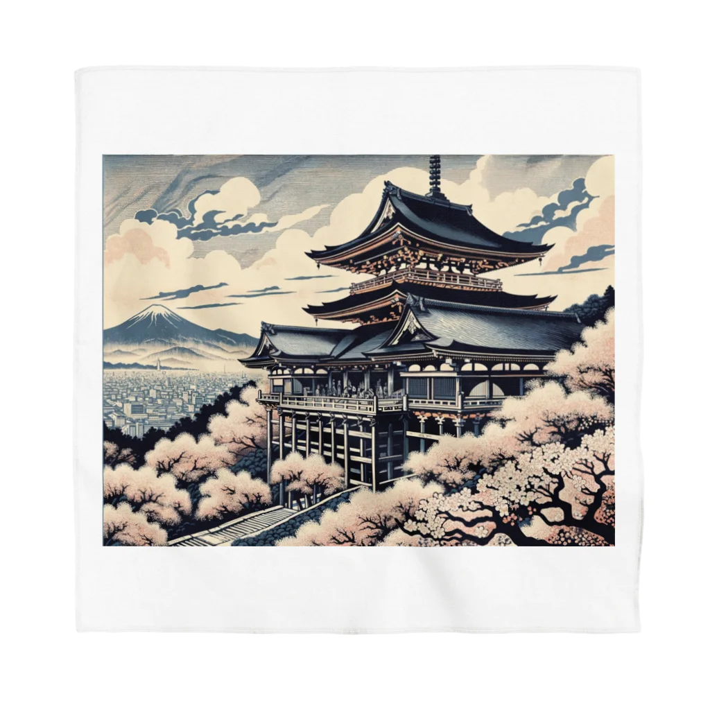 Hey和の清水寺　世界遺産　絵画 Bandana