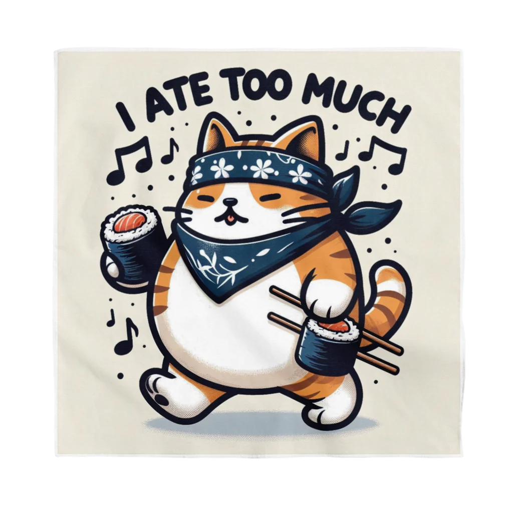 Onkakaka shopのたべねこToo much Bandana