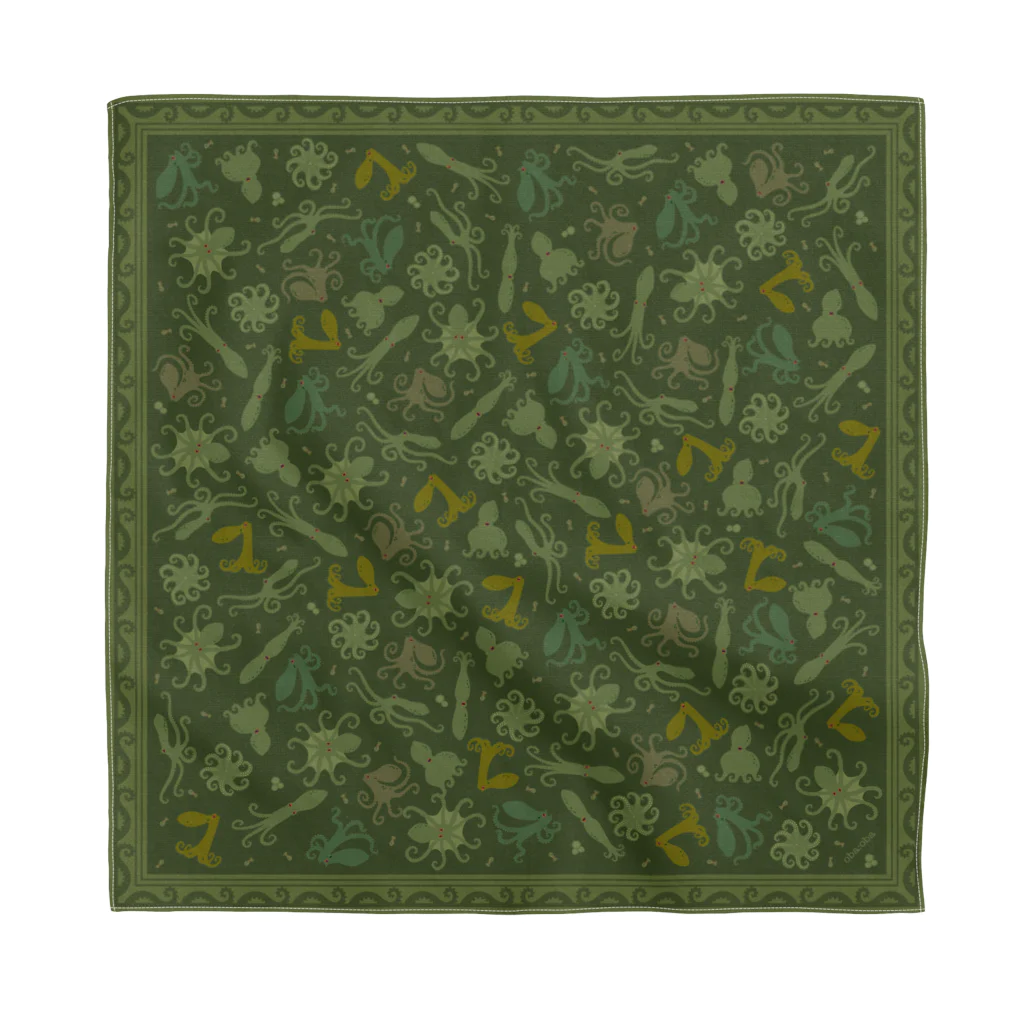 oba:obaの蛸がいっぱい（緑） Bandana