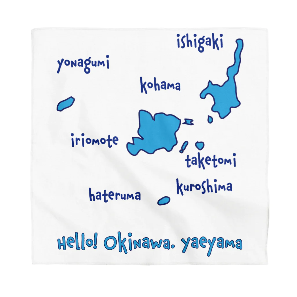 ハロー! オキナワの 八重山地図　水色　[Hello!Okinawa] バンダナ