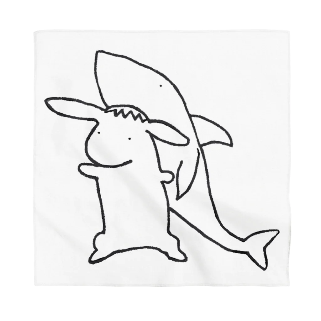mendakosunのうさぎ専用サメ帽 バンダナ
