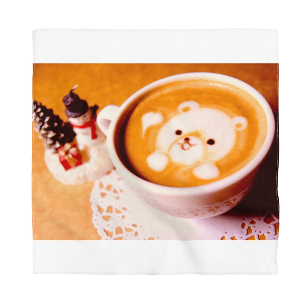 ラテアート 冬のくまさん Prism Coffee Bean Prismcoffeebean のバンダナ通販 Suzuri スズリ