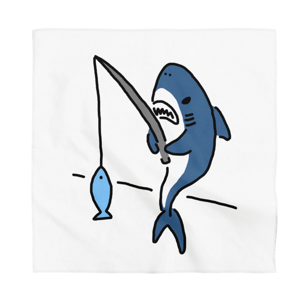 釣りをするサメ サメtシャツ わりとおもい Waritoomoi のバンダナ通販 Suzuri スズリ 釣りをするサメ サメtシャツ わりとおもい Waritoomoi のバンダナ通販 Suzuri スズリ