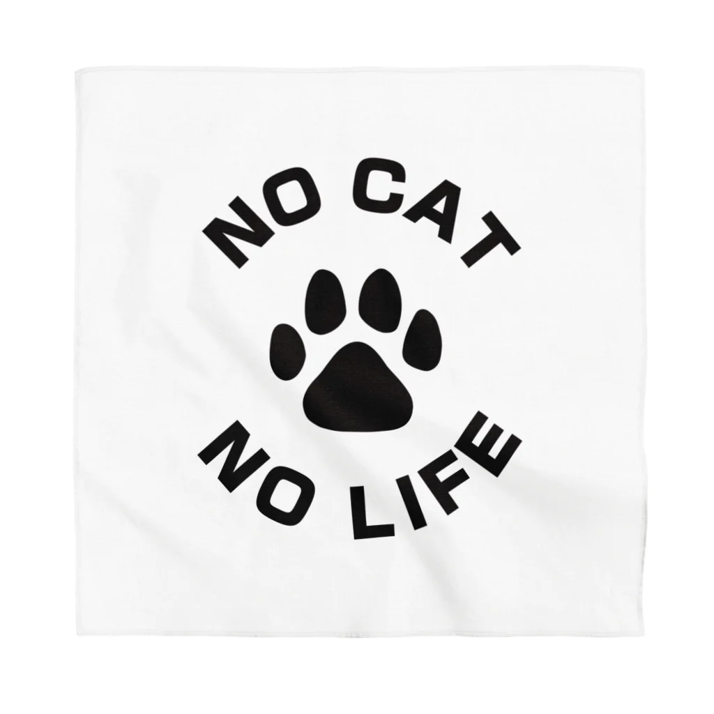 アトリエかののNO CAT NO LIFE 肉球 黒 バックプリント Bandana