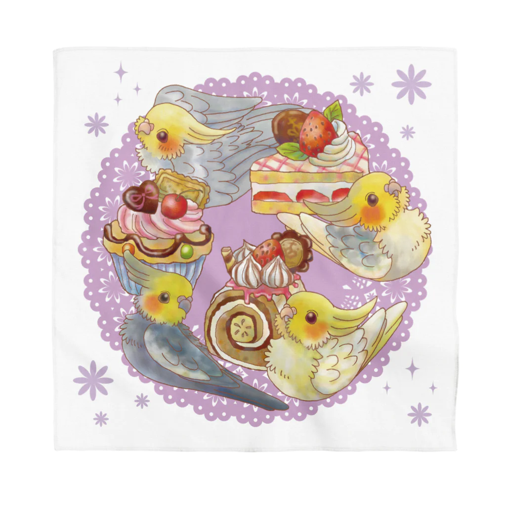 あにまるめいとのケーキとオカメインコ Bandana