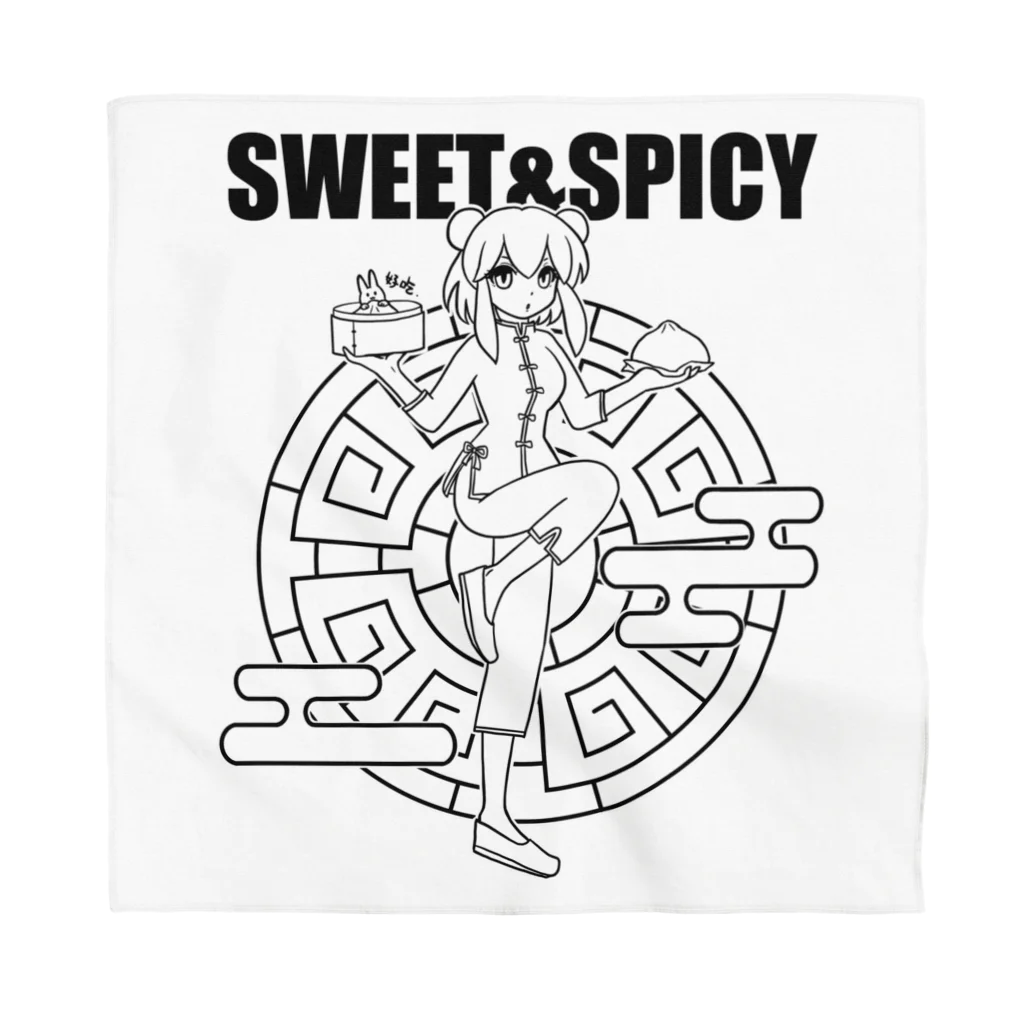 SWEET＆SPICY 【 すいすぱ 】ダーツの好吃。（美味しいよ）　ロゴ有 バンダナ