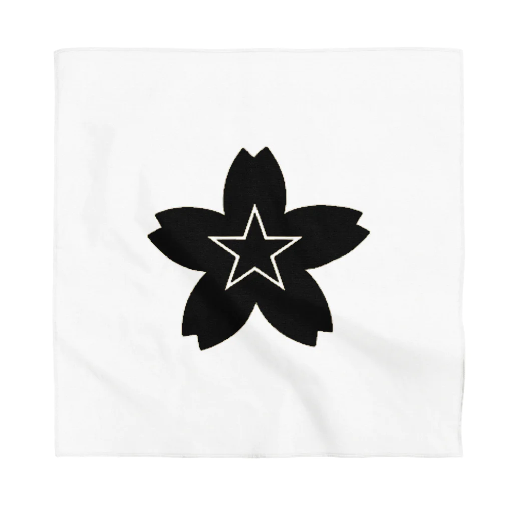 KOKI MIOTOMEの星桜紋（ブラック）　Star cherry blossom crest (black) バンダナ