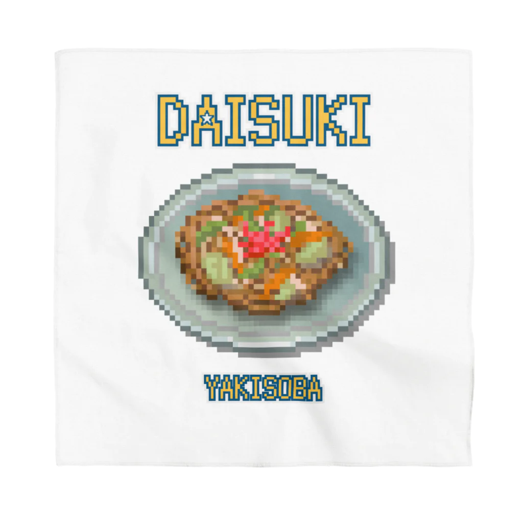 猫と釣り人のヤキソバ(ドット絵) Bandana