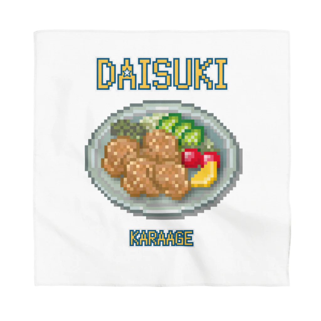 猫と釣り人のカラアゲ(ドット絵) Bandana