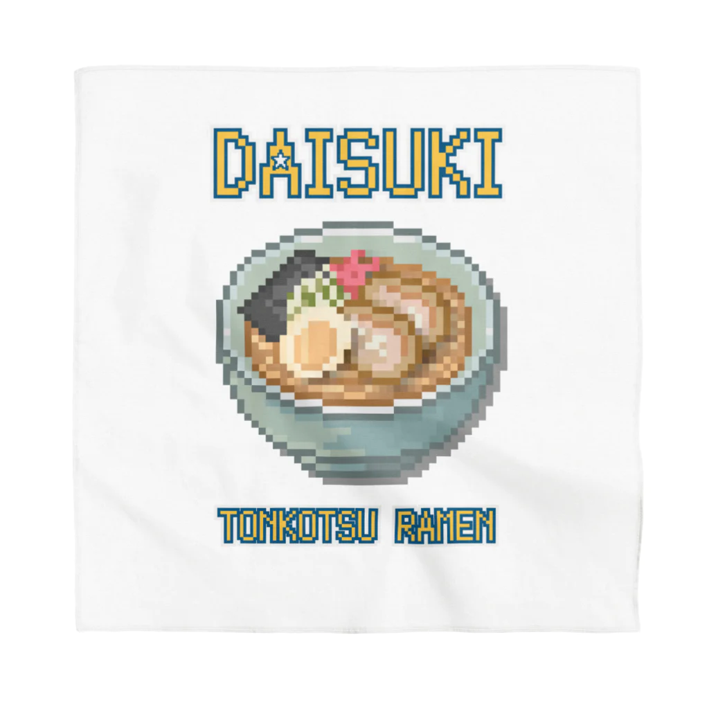 猫と釣り人のトンコツラーメン(ドット絵) Bandana