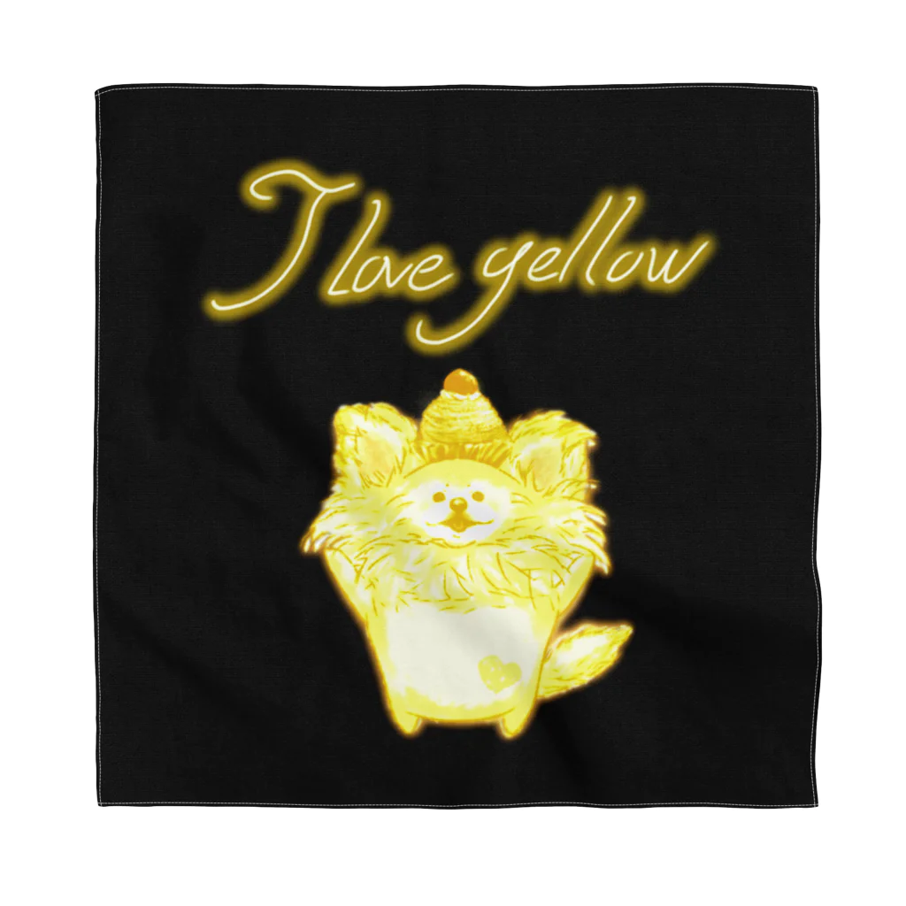 どるちぇ＊うさぎの【バンダナ】《ネオンシリーズ》＊I love yellow*ちわわ＊ Bandana