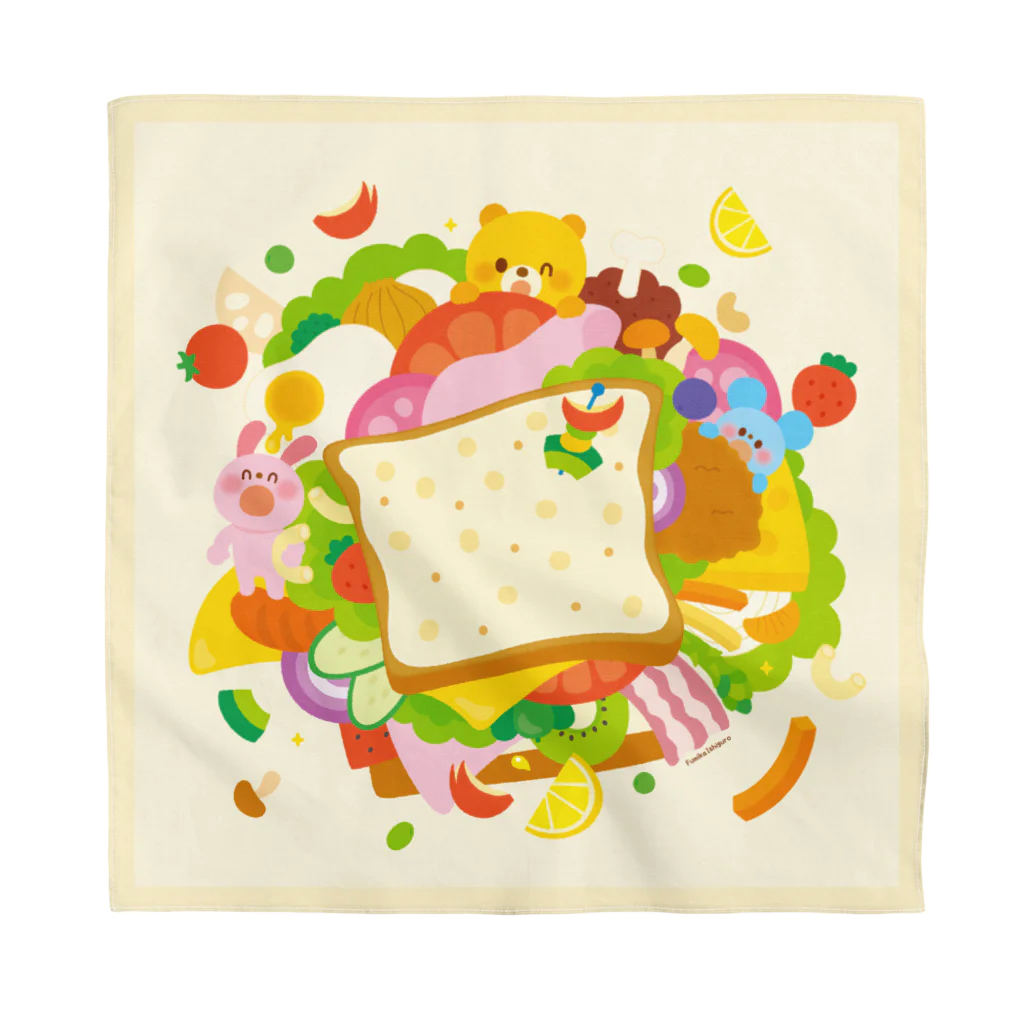 Illustrator イシグロフミカのサンドイッチ バンダナ