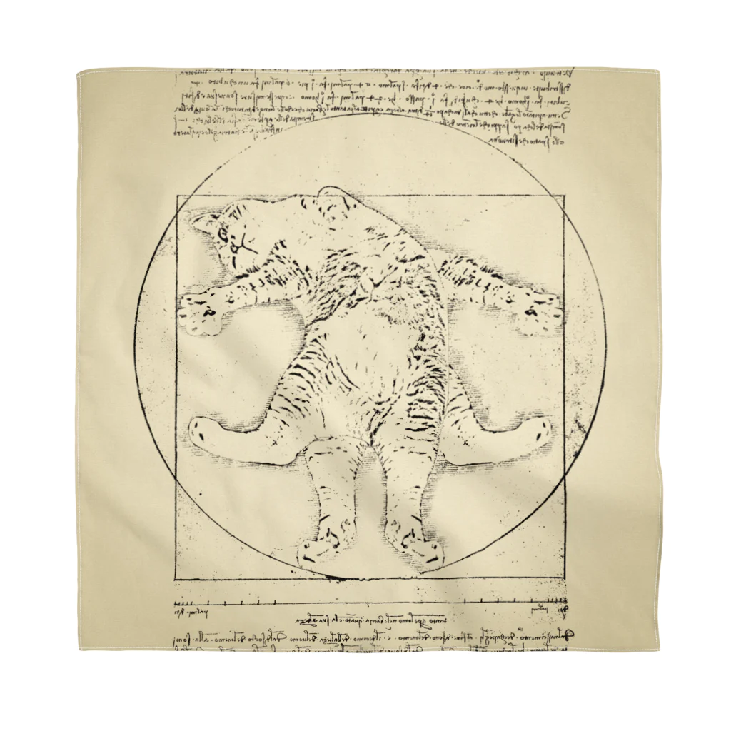 モアクリのウィトルウィウス的ニャン体図 バンダナ