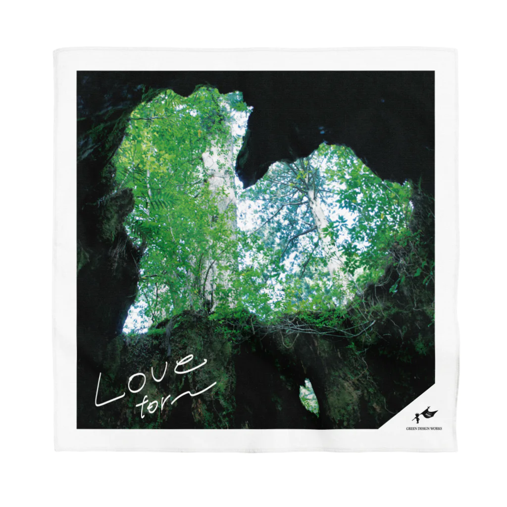 GREEN DESIGN WORKS　グリーンデザインワークスの屋久島ウィルソンハート　Love for  バンダナ Bandana