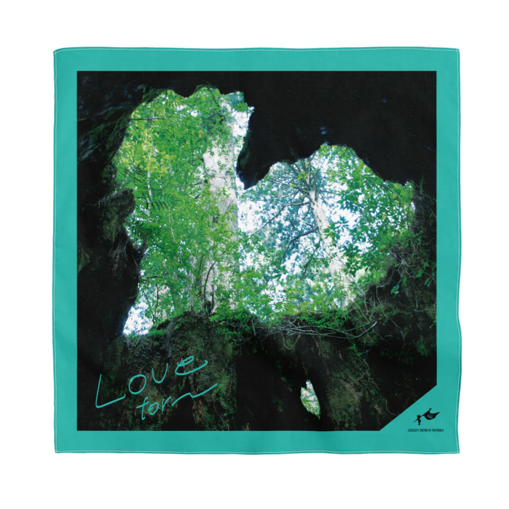 GREEN DESIGN WORKS　グリーンデザインワークスの屋久島ウィルソンハート　Love for  バンダナ Bandana