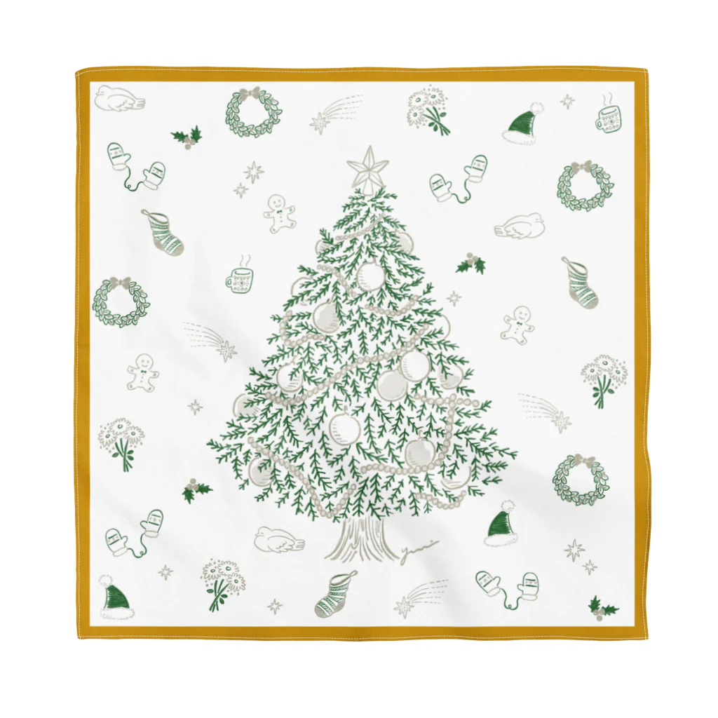 surf girl illustration yuriのchristmas tree Bandana