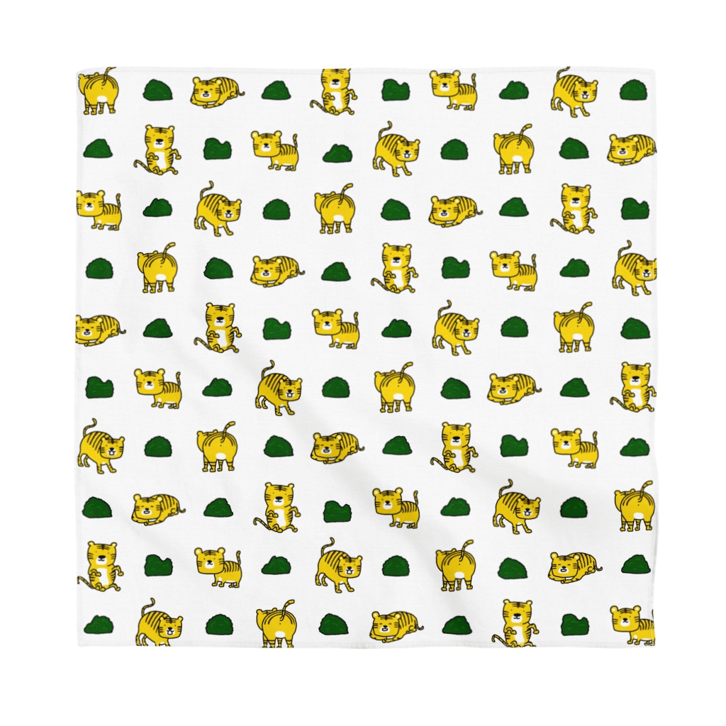 虎と茂み ゆるいイラストのアイテム イラストレーターハセガワ Taroimo Tarooo のバンダナ通販 Suzuri スズリ