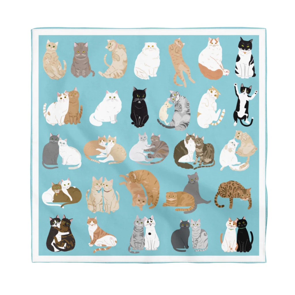 kawamu_cats shopの猫ちゃんバンダナ（ブルー） Bandana