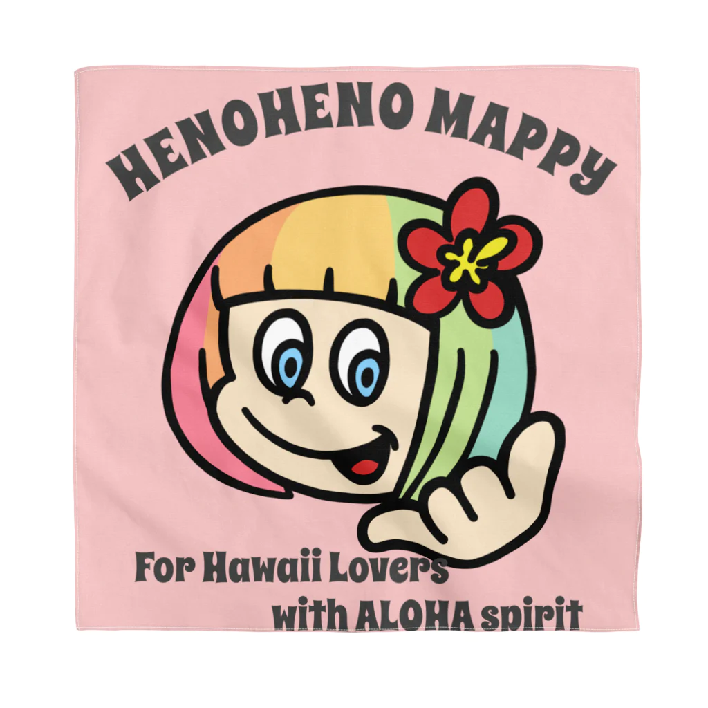 ハワイが大好きな女の子『HENOHENO MAPPY』のメインロゴ愛のメッセージ(ハワイを愛するあなたへ) バンダナ