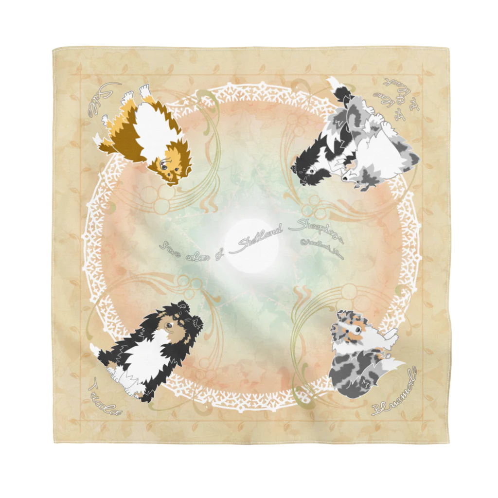 Airy BlueのFive colors of Shetland Sheepdogs.～Beige～ Bandana