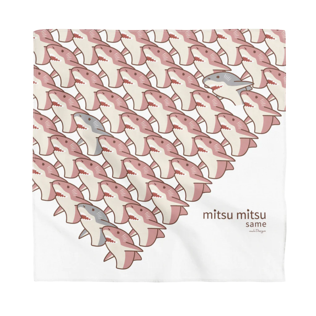 さかたようこ / サメ画家のmitsu mitsu same | 画一的なサメさんたちの密｜薄紅梅color Bandana