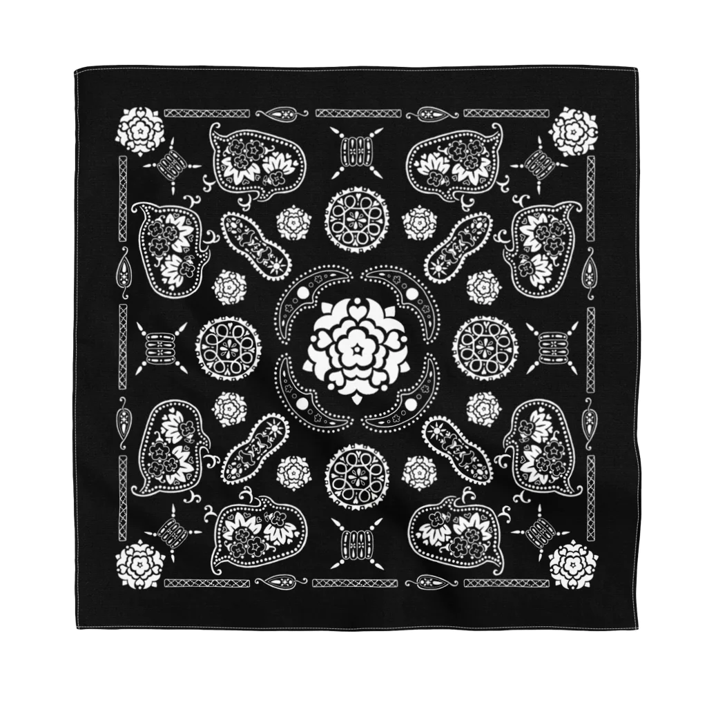 おまけボックスの微生物 in ペイズリー(白黒) Bandana