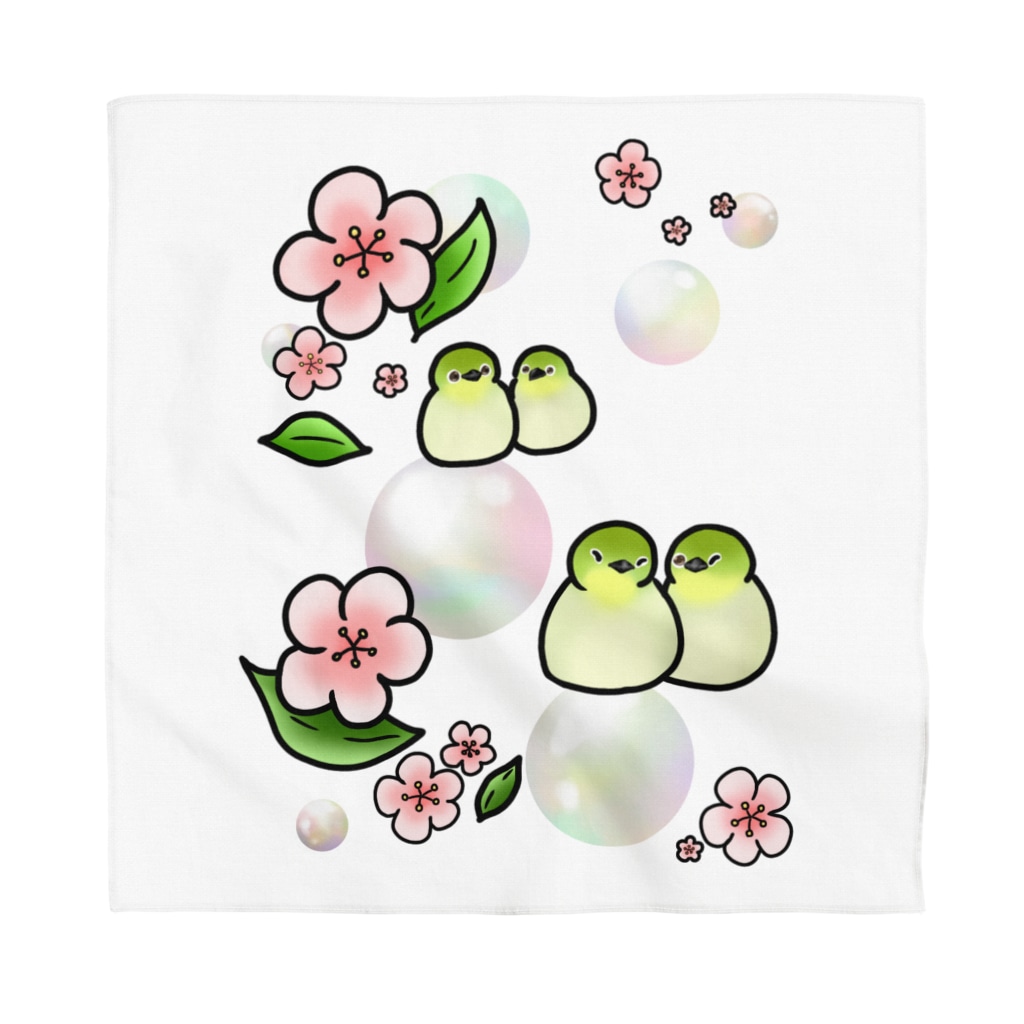 Lily bird（リリーバード）のほわほわメジロ梅 Bandana