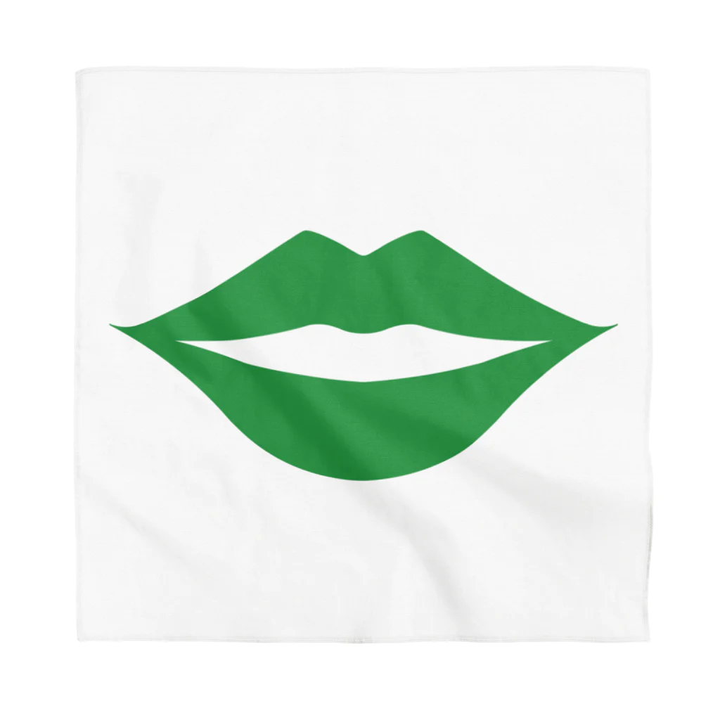 多摩市民のセクシーな唇(グリーン) バンダナ