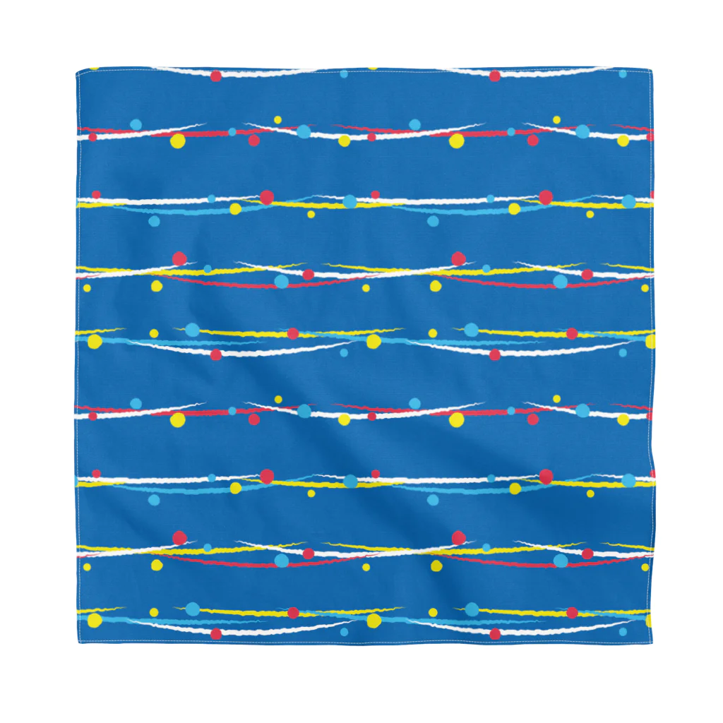 あわじテキスタイルの水風船模様のバンダナ 青 バンダナ