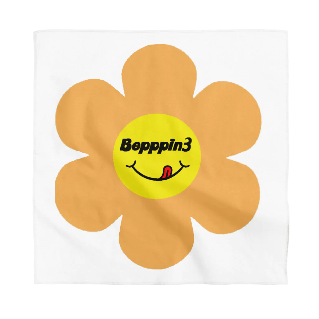 Bepppin3Companyのレトロフラワー★オレンジ バンダナ