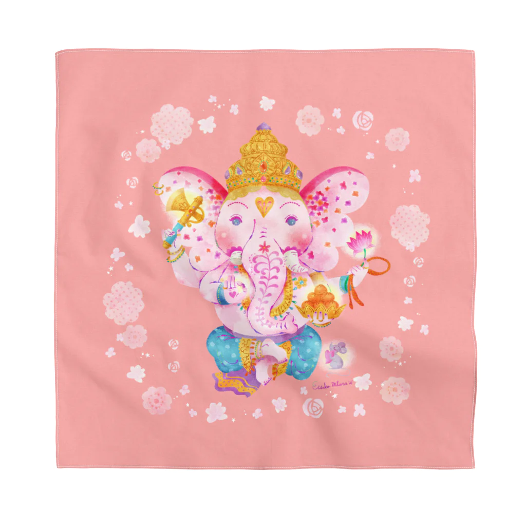 ミウラエツコのHAPPY PINK GANESH バンダナ