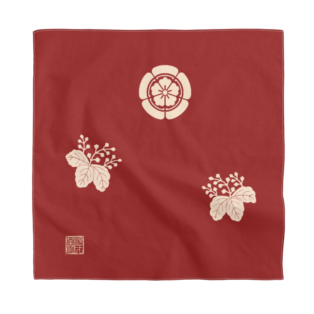 Rigelの木瓜桐文緋羅紗陣羽織柄 Bandana