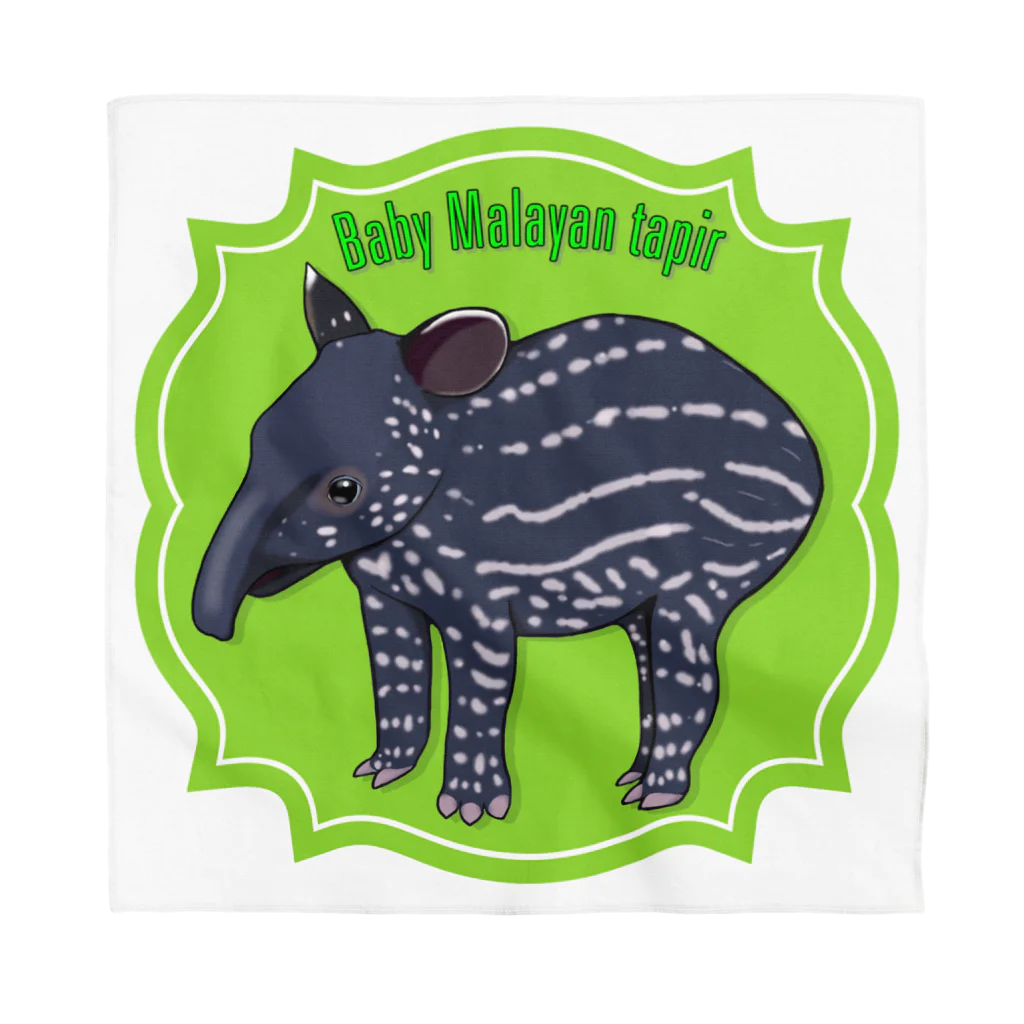 LalaHangeulのBaby Malayan tapir(マレーバクの子供) バンダナ