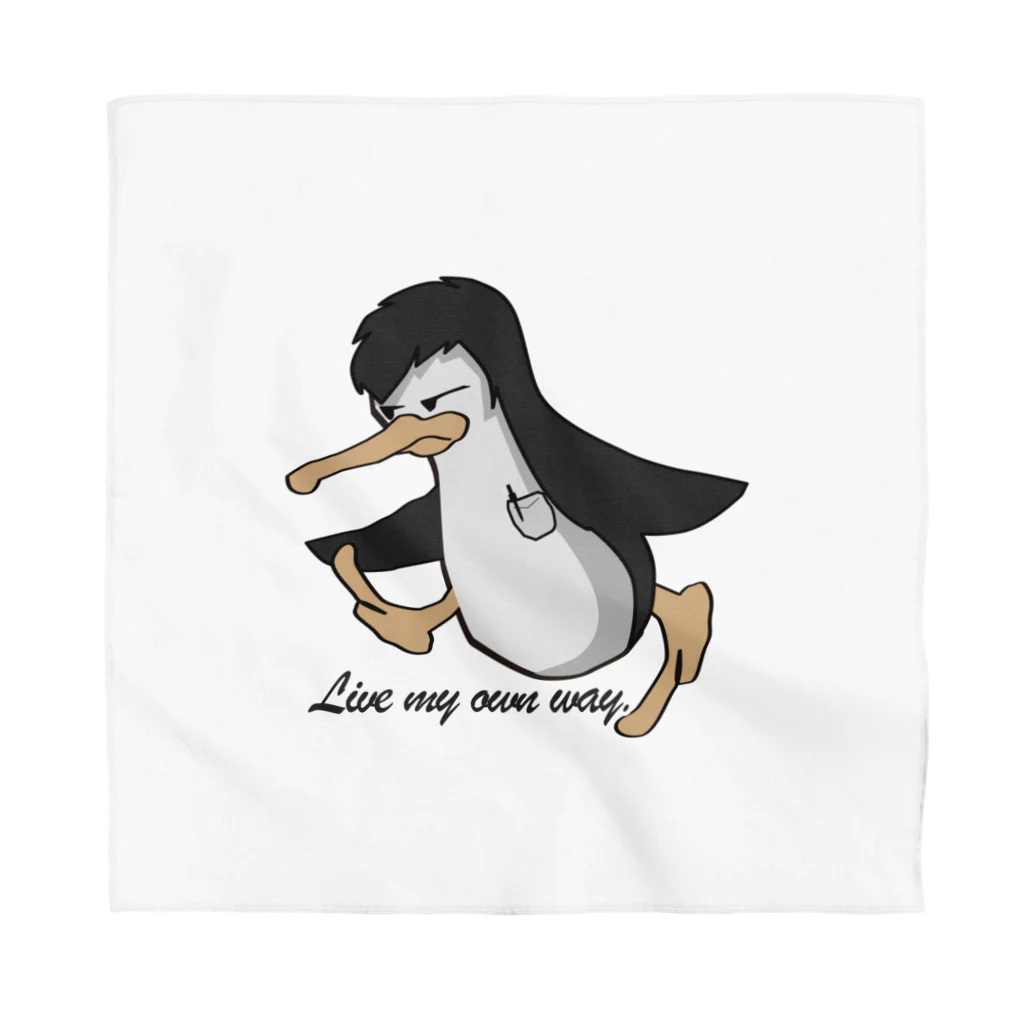 ロゴTシャツのひよこ堂のイケメンペン太 ペンギン PENGUIN 胸ポケットにボールペン Bandana