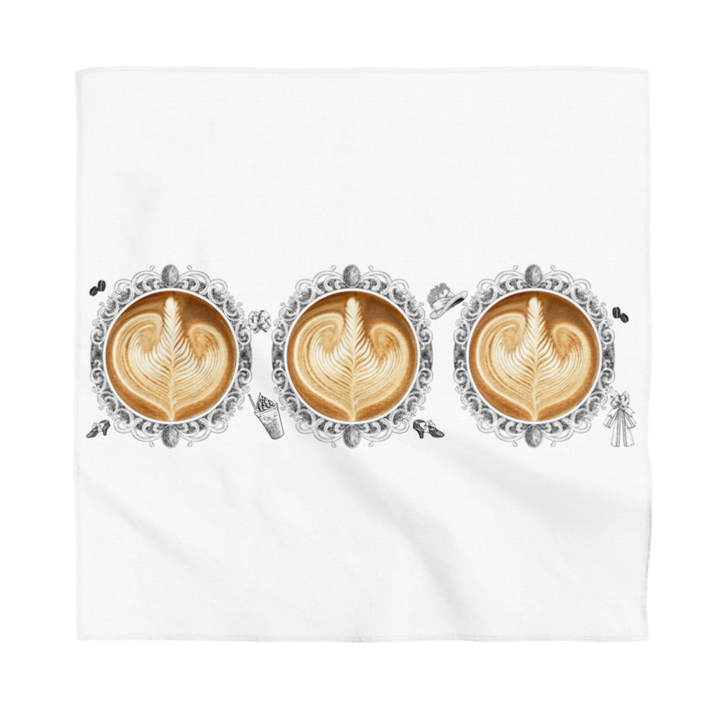 Prism coffee beanの【Lady's sweet coffee】ラテアート エレガンスリーフ  / With accessories ～2杯目～ Bandana