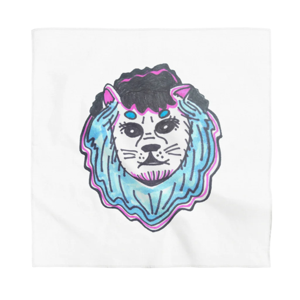 Heart PeaのLion Blue ライオンブルー Bandana