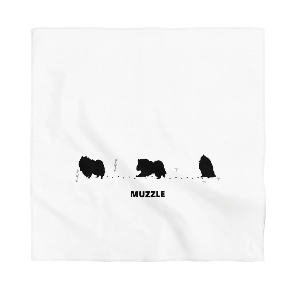 -White dog muzzle's shop-のWhite dog Silhouette collection バンダナ