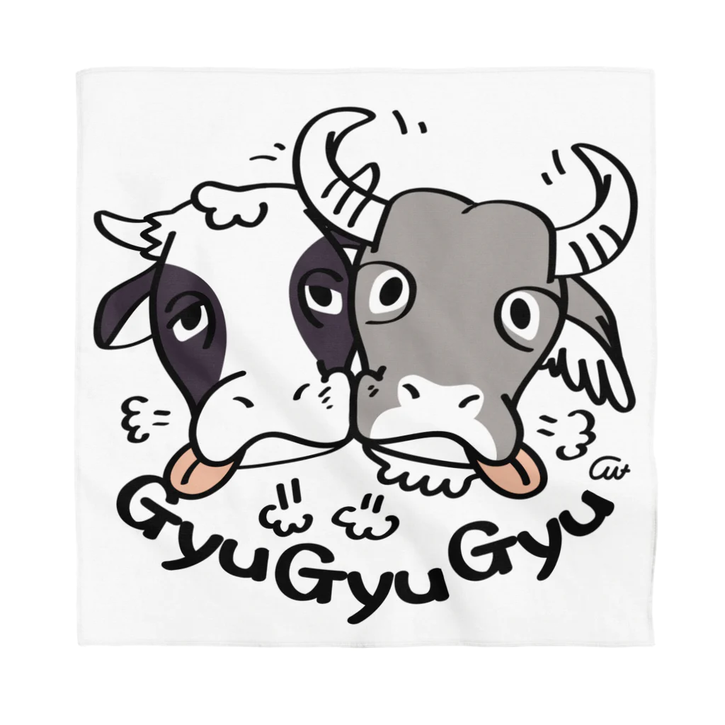 イラスト MONYAAT の牛のギュウギュウB バンダナ